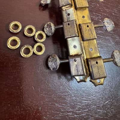 Vintage 1959 Kluson Single Line 3 in a Row Tuners Gold 1957 1958 1960 1961 image 1