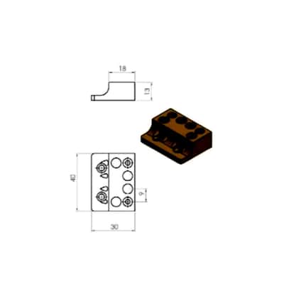 Nova Guitar Parts Single String Headless Bass Bridge-6 / Brass image 14