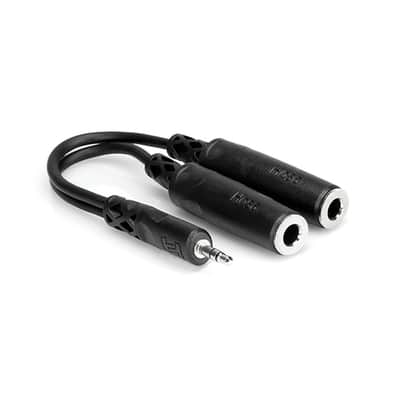 Hosa YMP233 YMP-233 3.5mm TRS to Dual 1/4" TRS Female - 6"