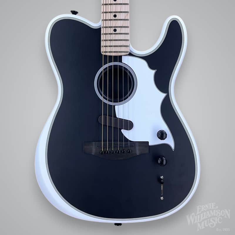 Fender Jack White Signature Triplesonic Acoustasonic Telecaster 2025 - Satin Arctic White with Black Top image 1