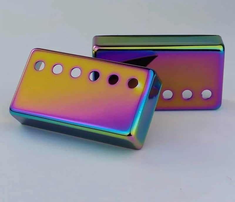 50/52MM Guitar Les Paul SG LP Style Humbucker Pickup Covers in Rainbow Finish image 1