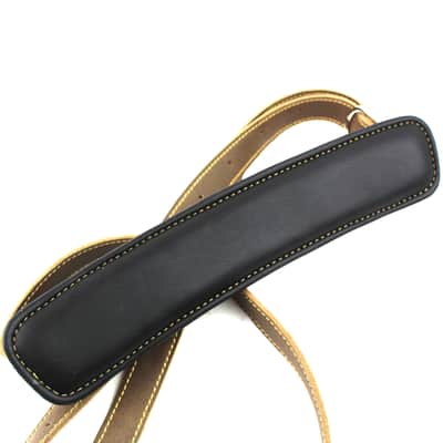 Walker & Williams C-18-DBRN Distressed Finish Brown Leather Vintage Slash Strap Extra Long image 9