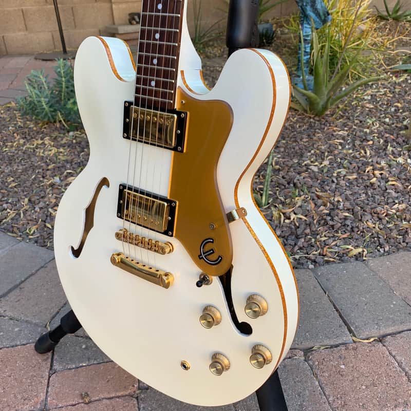 2011 Epiphone Custom Shop ES-335 Dot PW Royale Pearl White | Reverb