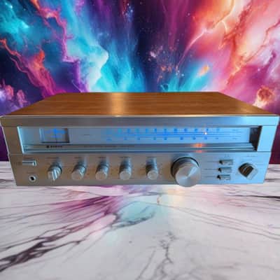 Vintage Woodgrain & Silver Sanyo DCX 1970K Receiver Fresh Service Near MINT RARE image 1