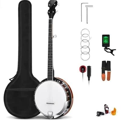 New 5 String Banjo 24 Brackets Right Handed for School Gift with Carry Bag image 1