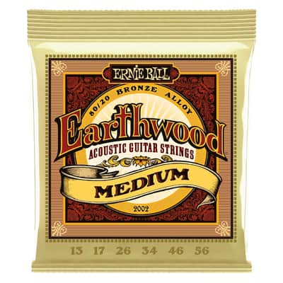 Earthwood Medium 80/20 Bronze Acoustic Guitar String Set 13-56 Gauge 80%-Cu+20%-Zn Wnd-Wire Wrap Over Brass-Plated Hi-C Steel Hex-Core image 1