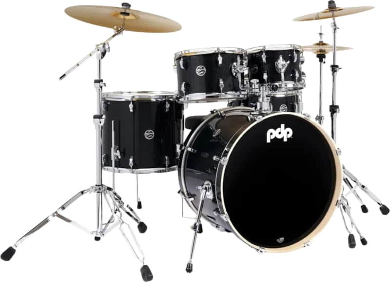 PDP Mainstage 5-Piece Complete Acoustic Drum Kit, Black Sparkle image 1