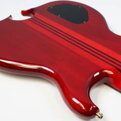 Vintage 1991 Alembic Omega Series Spoiler 5-String Bass, Red, Fat Boy Pickups, Please Message for Shipping Quote image 7