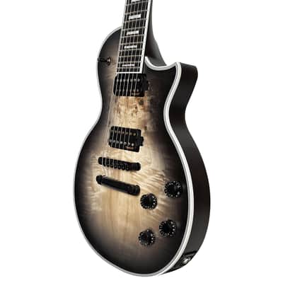 10S GF Modern 7 String Poplar Burl Single Cut Electric Guitar Open Core Black Burst Matte image 10