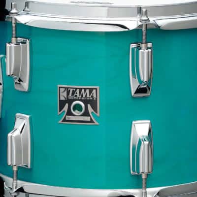 Mint Tama 50th Anniversary Superstar Reissue 4pc Drum Set Aqua Marine image 2