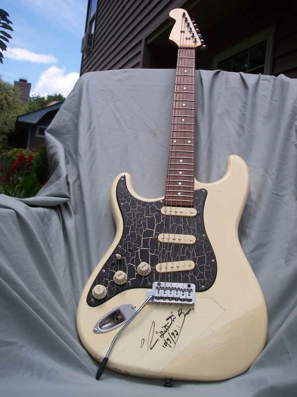 Original 80s left handed Strat strung right handed .... Stewart McDonald neck Clarence " Gatemouth " Brown signed image 1