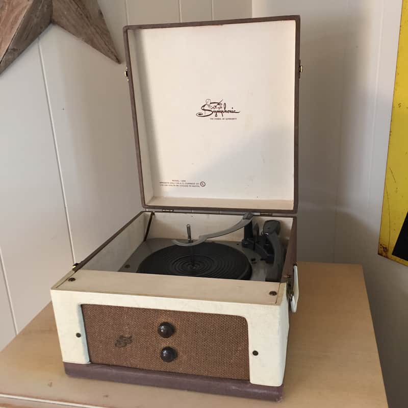 Vintage Symphonic Portable Suitcase 4 Speed Automatic Tube Turntable Record Player *Works Great! image 1