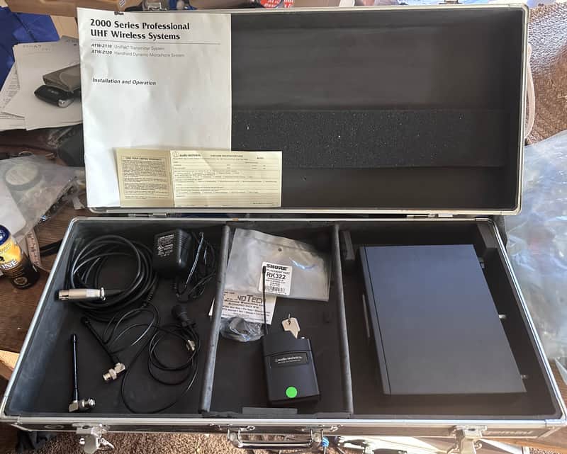 Audio-Technica 2000 Series Wireless Mic Lavalier System ATW-R2100/ATW-T210/AT829 image 1