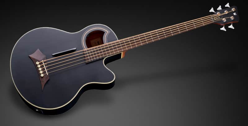 Warwick Alien Standard 5-String Acoustic Bass w/ Fishman Piezo System w/ Bag Solid Black Satin WAC1575 93PP SSA FR image 1