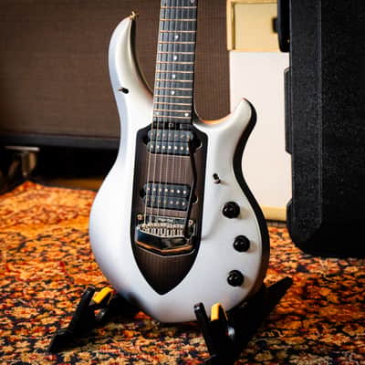 Ernie Ball Music Man John Petrucci Majesty 7 – 2015 – Silver Lining – Excellent Condition – Complete Case Candy – Signed Backplate image 2
