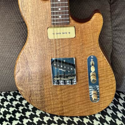 Custom Hybrid Offset Tele 5A Grade Flamed Mango wood top , Mahogany Body with Flamed roasted maple neck image 1