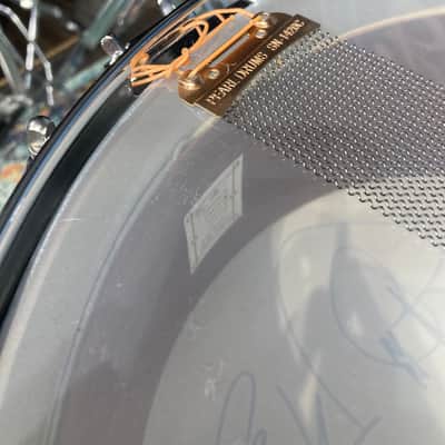 Eric Singer's KISS, David Frangioni Collection, Pearl 14x6.5" "Mirror Ball" Free Floater Snare Drum, Signed by all members of KISS! image 17