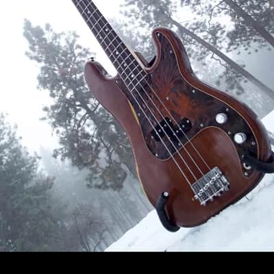 Custom Tooled Leather Pickguard fits Fender Precision P Bass image 6
