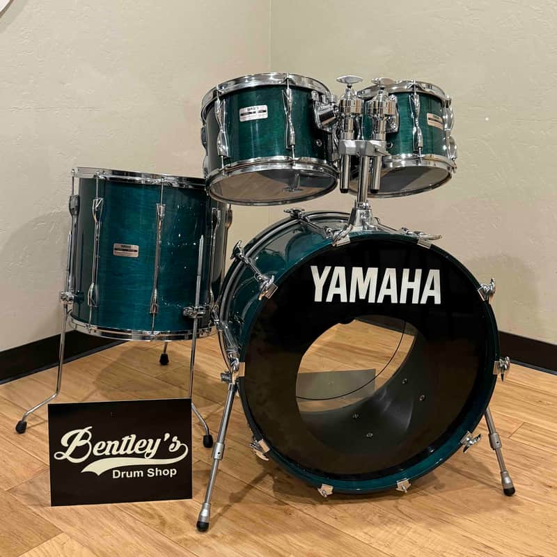 ~RARE!~ MIJ Yamaha Recording Custom 4-Piece 10/12/16/22 Drum Kit Set in Deep Aqua Stain Lacquer image 1