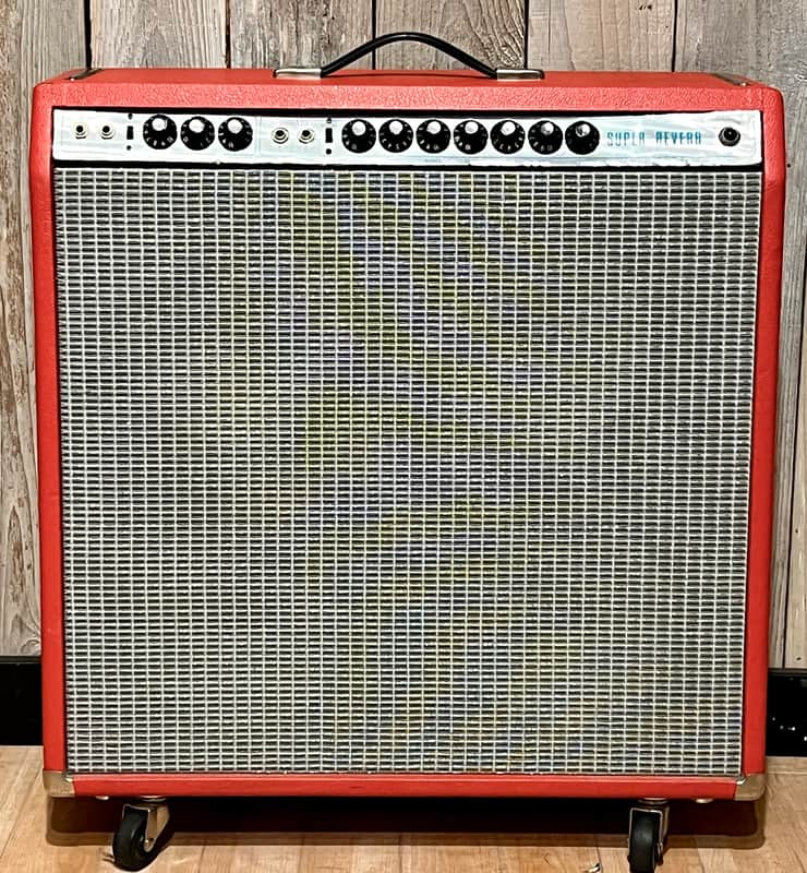 Rare 1974 Fender Super Reverb 2-Channel 40-Watt 4x10" Guitar Combo  Silverface, Red Tolex , Very Cool ! image 1