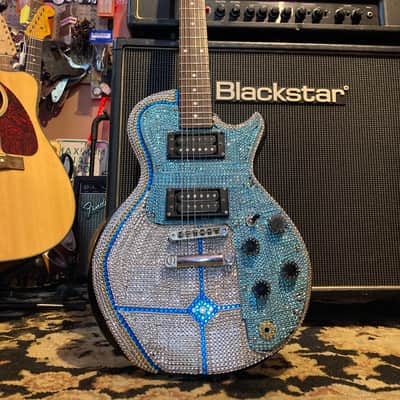 Gibson Sonex Paul Stanley Tribute USA  1980 Rhinestone Sparkle Silver Diamond Blue image 3