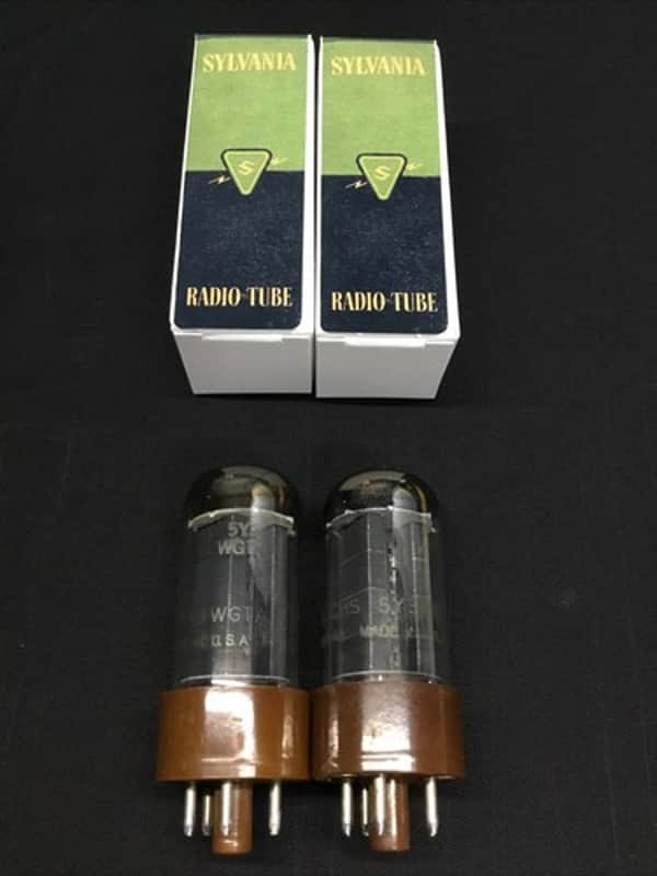 MATCHED PAIR SYLVANIA JAN CHS 5Y3WGTA (5Y3GT) Gold Label VACUUM TUBES C.9413 image 1