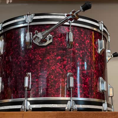 1970's Rogers XP8 Red Diamond Pearl 12/13/16/22 Big R Drum Kit image 11