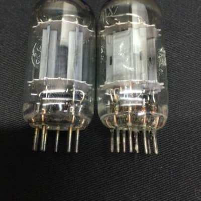 Matched PAIR GE 12AX7 ECC83 Horseshoe Foil Strip Getter EARLY Vacuum Tubes 99032 image 2