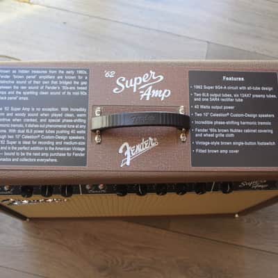 FENDER '62 Super Amp Reissue 2-Channel 40-Watt 2x10" Guitar Combo Brown / Wheat Bild 21