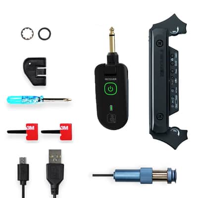 X2 DOUBLE X2 Wireless / Wired Acoustic Guitar Soundhole Pickup with Receiver Microphone for 80-120mm Sound-hole