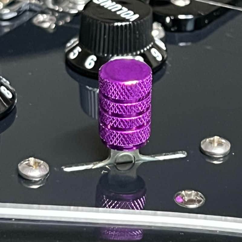 Kinnatone PURPLE KNURLED Aluminum Switch Tip for 3 or 5 way Black image 1