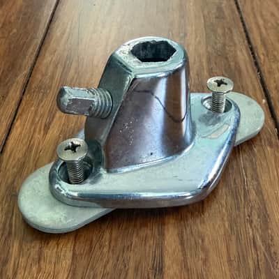 Vintage Hexagon Drum Mount Bracket with Back Plate 1960s - Chrome image 2