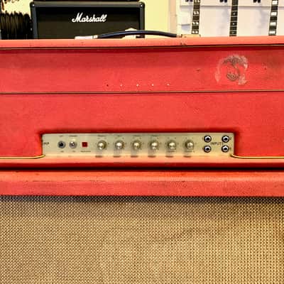 Marshall JMP 1992 Super Bass 100 Watts 1969 & Cabinet 1935 Red Half-Stack image 25