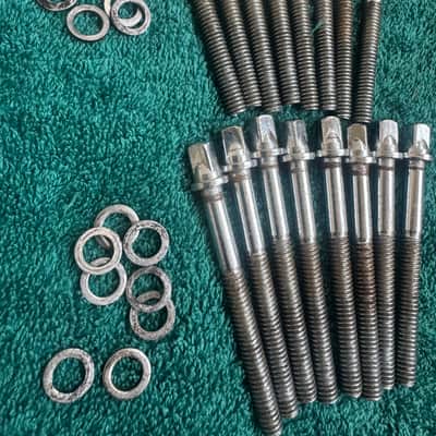 Rogers Lot of 8 Vintage 2 1/4” Floor Tom Drum Tension Rods + Washers 70s image 5