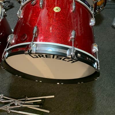 Gretsch Broadkaster Usa 2022 - Red glitter sparkle excellent cond drum set 4 Pc 22 13 14 16 USA image 2