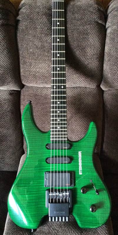 Steinberger GM4 Hardtail 200? Transparent Green Flame image 1