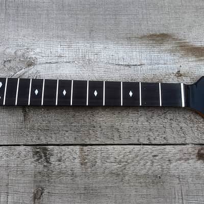 Diamond Inlay 22 Steel Fret spokewheel guitar Neck Replacement Canadian Maple on Rosewood DIY. image 3