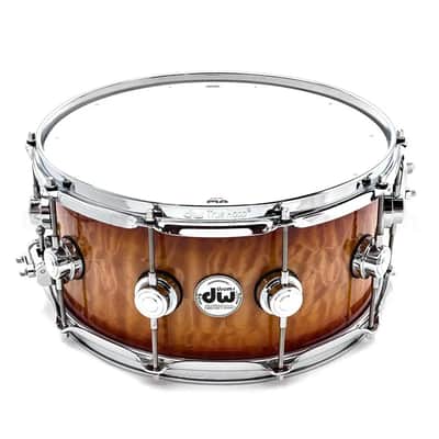 DW Collectors VLT 333 Maple Snare Drum 14x6.5 Almond Burst Super Quilted Maple image 1