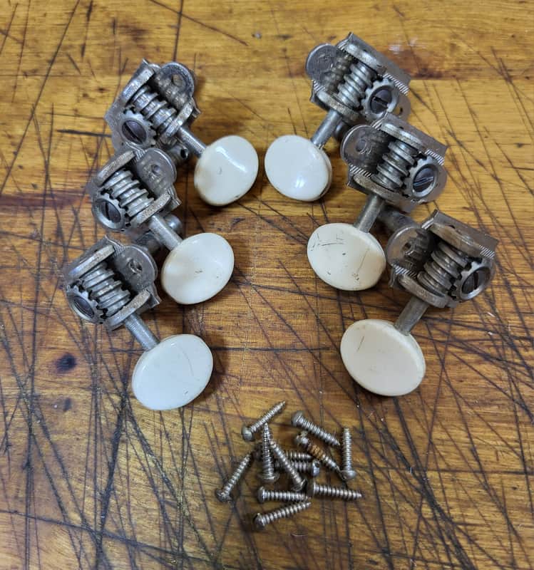 Vintage RARE 1965 Harmony Silvertone Waverly 3x3 Individual Guitar Tuners Rocket Jupiter Luthier Parts image 1