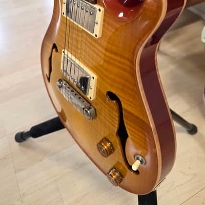 1999 PRS McCarty Hollowbody II 10 Top Moon Inlay Amber Vintage Sunburst Hollow Body Archtop AAA Figured Flame Curly Maple Ten Top Wide Fat 90s 1990's Electric Guitar Custom Inlays image 21