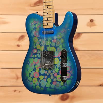 Fender Custom Shop Vintage Custom 1968 Blue Flower Telecaster NOS - Aged Blue Floral - R140270 - PLEK'd image 3