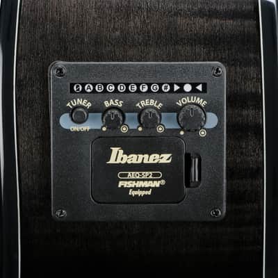 Ibanez AEWC400 Acoustic Electric Guitar - Transparent Black Sunburst High Gloss (AEWC400TKS) image 11