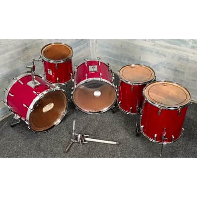 Used Vintage Sonor Phonic Plus 5pc Drum Set Candy Apple Red - Very Good image 8