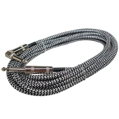 2 PACK pair 20 ft foot right angle straight 1/4 to 1/4 guitar cable cord lead image 2