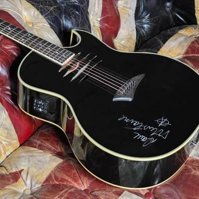 DAVE MUSTAINE's Artist Owned Dean Mako Florentine Acoustic Guitar NAMM, MEGADETH Endgame Album Recorded, Vevo Unplugged Concert Tour Played - Signed image 19