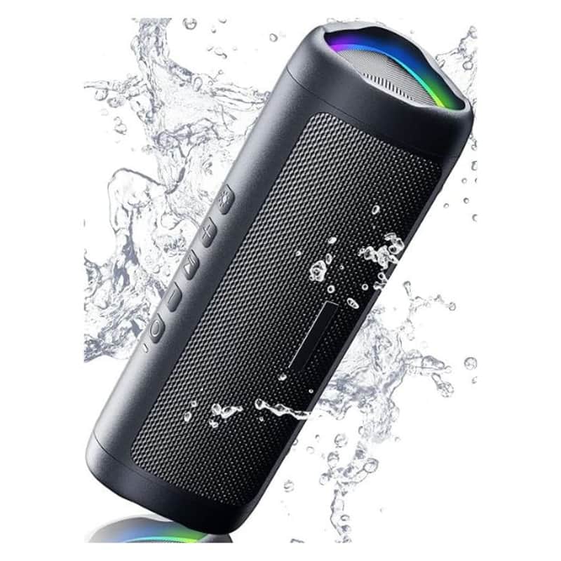 Bluetooth Speaker with HD Sound, Portable Wireless, IPX5 Waterproof, Up to 20H Playtime, TWS Pairing, BT5.3, for Home/Party/Outdoor/Beach, Electronic Gadgets, Birthday Gift (Black) image 1