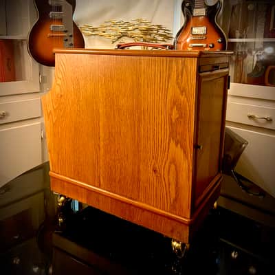 Rotary Connection 1x12/1x10 2 speaker guitar cab. 8 ohms. Vintage MCM style. Front and side firing speakers. Vintage Utah and Rola inside. Open or closed options. 2026 - Wood image 6
