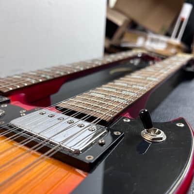 Galveston Double Neck Guitar  Cherry Red 6 string &12 string image 12