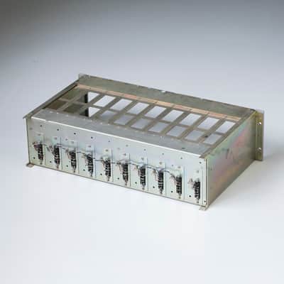 Telefunken S67 vintage 10 slot module rack with connectors inside (unwired) for use with Tab V76, Siemens V72, Tab U73, Siemens V78 etc. image 2