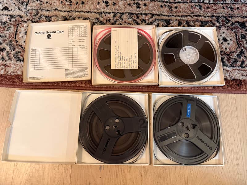 6x 7" 1800' audio tape reels 70s - Capitol "Sound Tape" Hippie Box + RadioShack image 1